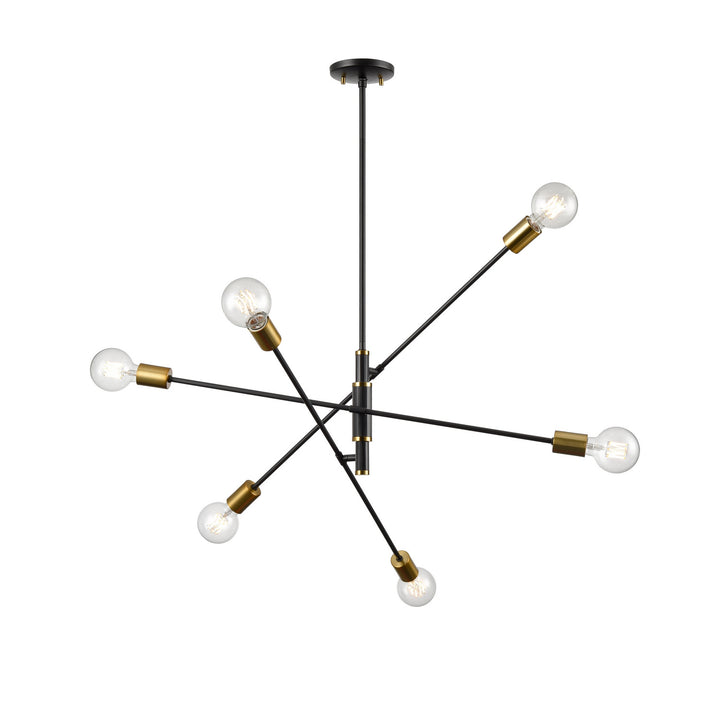 Lake Loft Six Light Pendant in Brass/Graphite - available from The Lighting Shoppe, trusted by Canadian homeowners