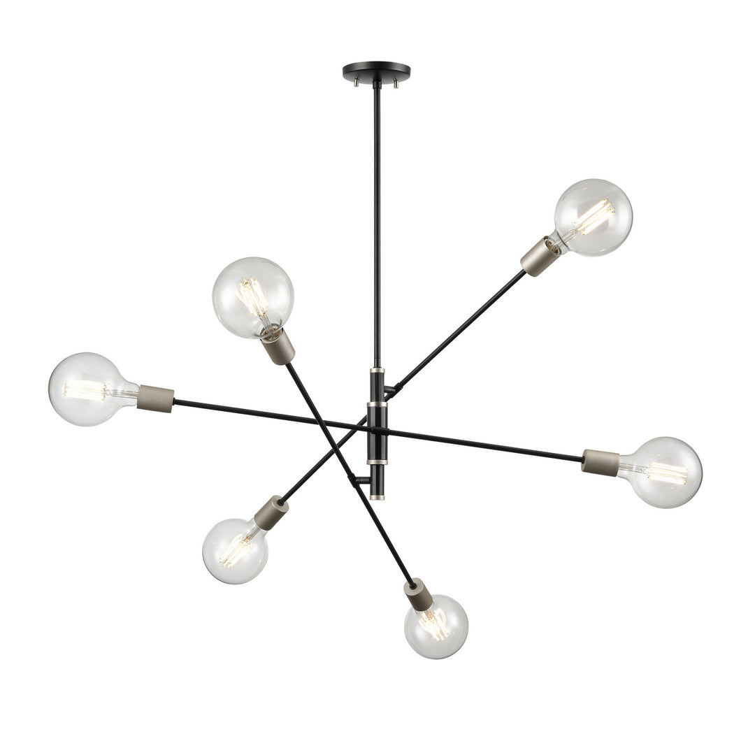 DVI Canada - DVP41124PL+GR - Six Light Pendant - Lake Loft - Platinum And Graphite