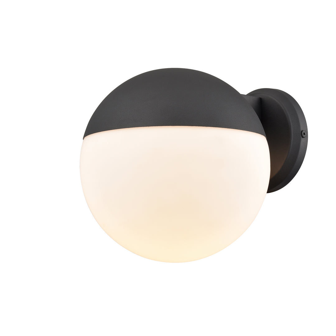 Hopewell Rocks Cct Outdoor LED Wall Sconce in Black w/Half Opal Glass - available from The Lighting Shoppe, trusted by Canadian homeowners