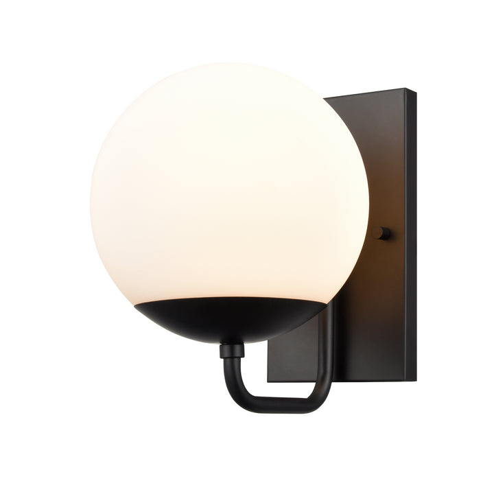 DVI Canada - DVP43101EB-OP - One Light Wall Sconce - Mackenzie Delta - Ebony w/Half Opal Glass