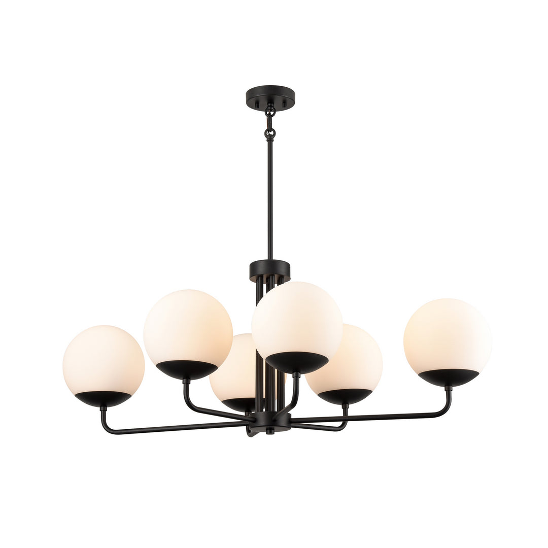 Mackenzie Delta Six Light Linear in Ebony With Half Opal Glass - available from The Lighting Shoppe, trusted by Canadian homeowners