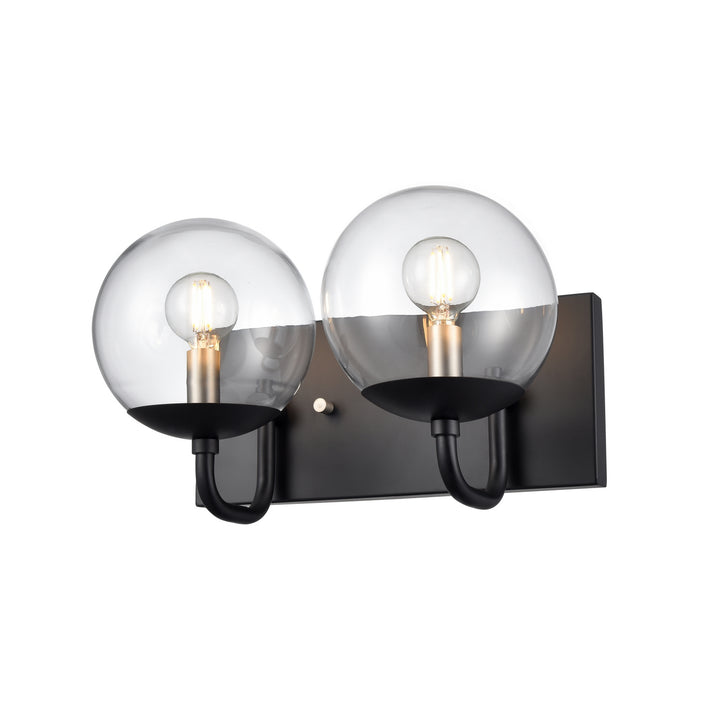 DVI Canada - DVP43122MF+EB-CL - Two Light Vanity - Mackenzie Delta - Multiple Finishes And Ebony w/Clear Glass