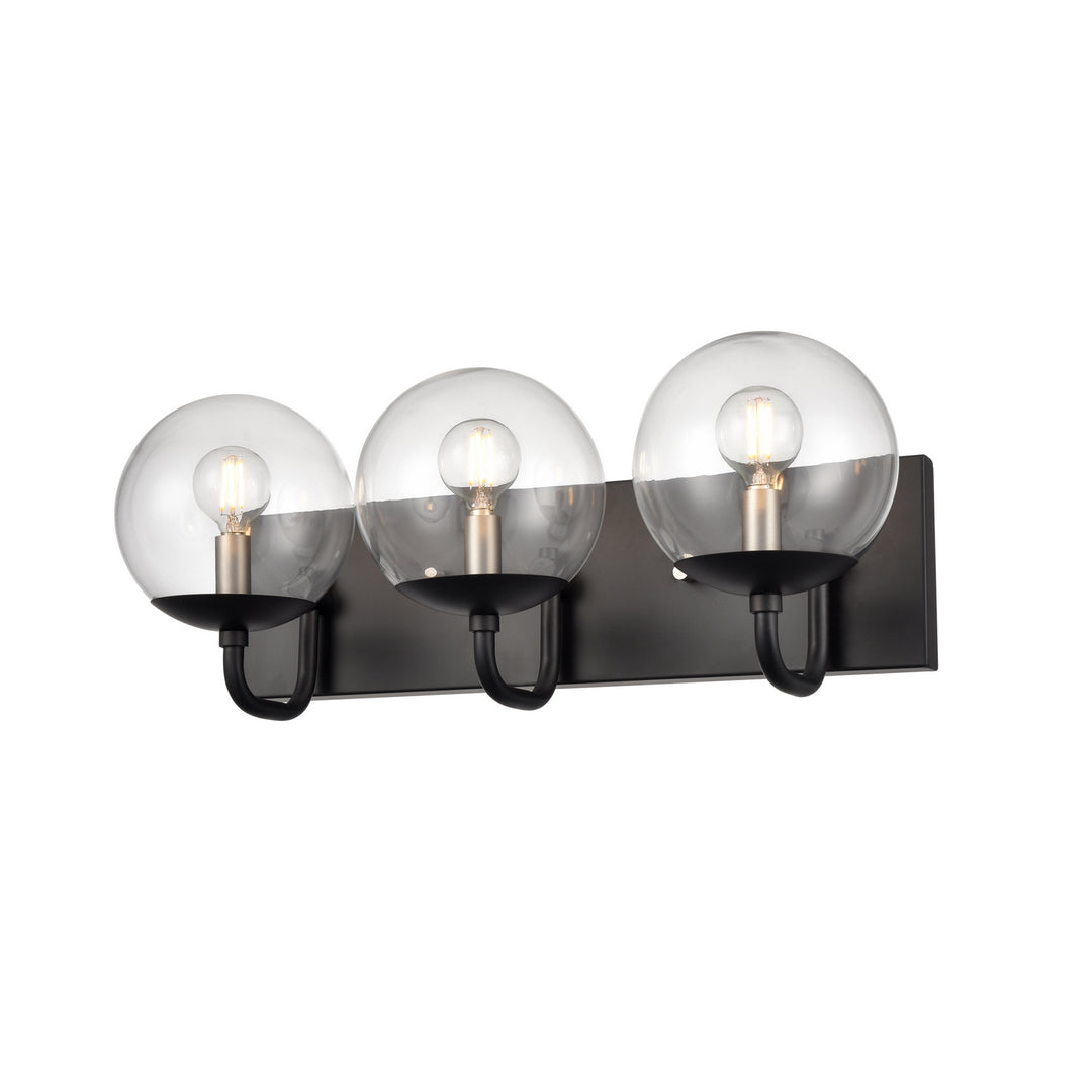 DVI Canada - DVP43143MF+EB-CL - Three Light Vanity - Mackenzie Delta - Multiple Finishes And Ebony w/Clear Glass