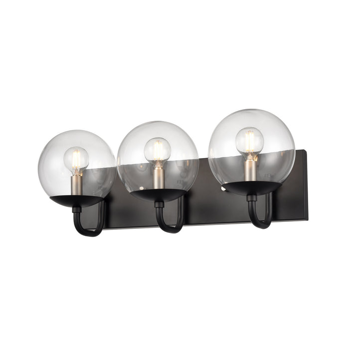 DVI Canada - DVP43143MF+EB-CL - Three Light Vanity - Mackenzie Delta - Multiple Finishes And Ebony w/Clear Glass