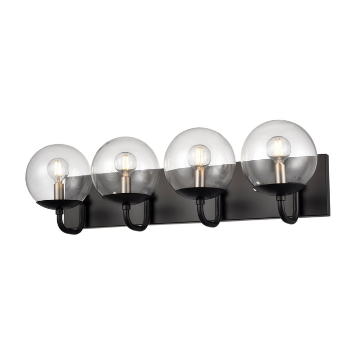 DVI Canada - DVP43144MF+EB-CL - Four Light Vanity - Mackenzie Delta - Multiple Finishes And Ebony w/Clear Glass