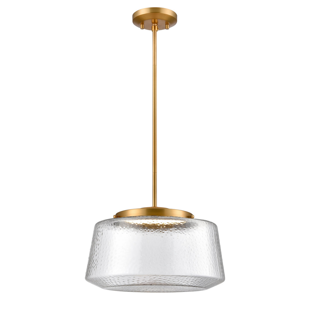 Lunenberg Cct LED Pendant in Brass w/Hammered Clear Glass - available from The Lighting Shoppe, trusted by Canadian homeowners