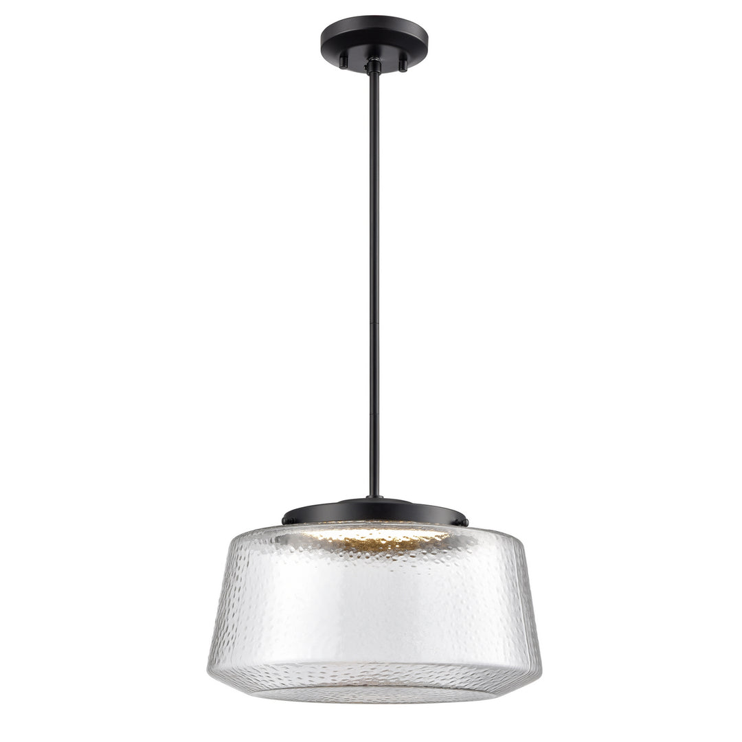 Lunenberg Cct LED Pendant in Ebony w/Hammered Clear Glass - available from The Lighting Shoppe, trusted by Canadian homeowners