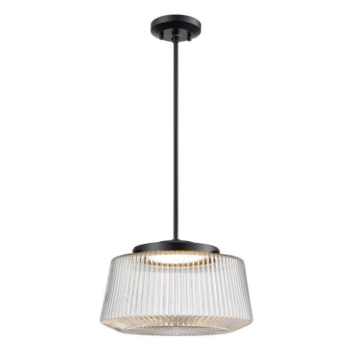DVI Canada - DVP43920EB-RIC - LED Pendant - Lunenberg Cct - Ebony w/Ribbed Clear Glass