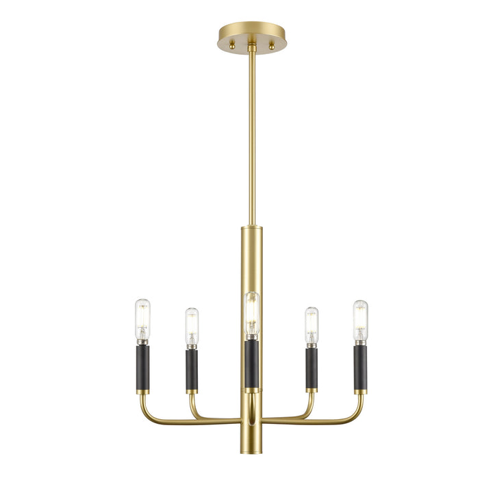 Olivia Five Light Chandelier in Multiple/Painted Satin Brass - available from The Lighting Shoppe, trusted by Canadian homeowners