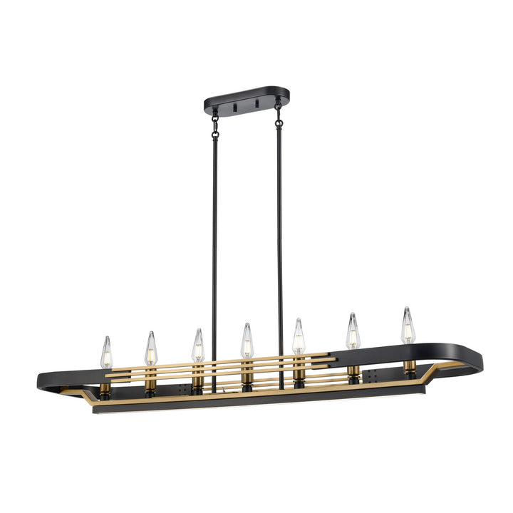 DVI Canada - DVP46302BR+GR-CCT - Seven Light Linear Pendant - Aletheia Hybrid Cct - Brass And Graphite