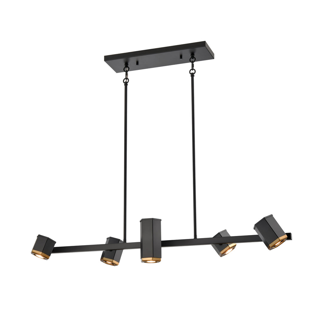 Hexa Five Light Linear Pendant in Multiple Finishes And Ebony - available from The Lighting Shoppe, trusted by Canadian homeowners