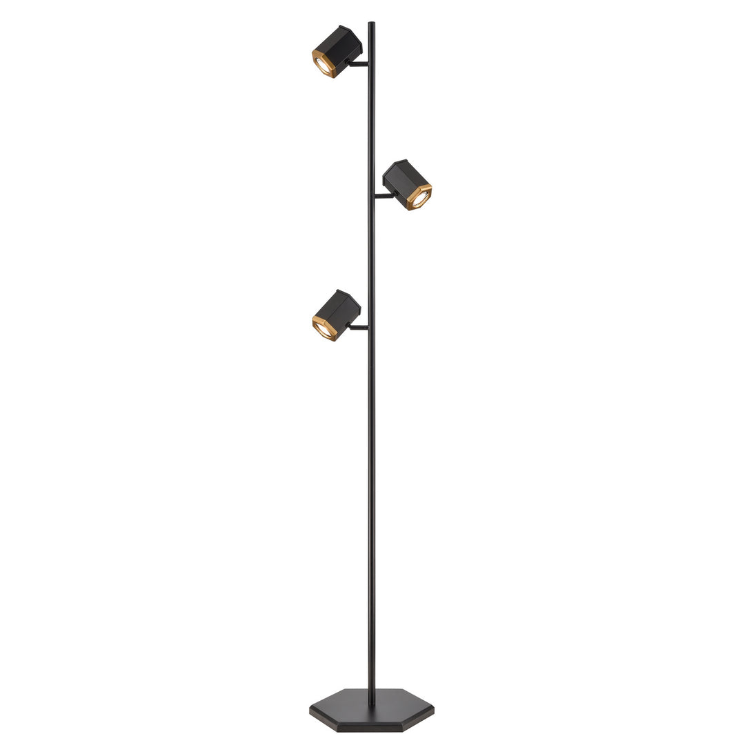 Hexa Three Light Floor Lamp in Multiple Finishes And Ebony - available from The Lighting Shoppe, trusted by Canadian homeowners