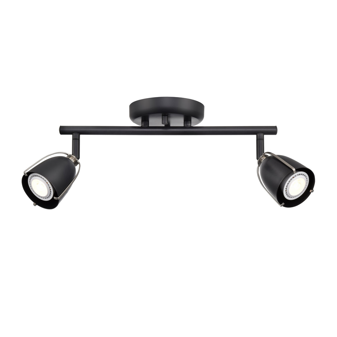Saguenay Two Light Track in Ebony And Satin Nickel - available from The Lighting Shoppe, trusted by Canadian homeowners