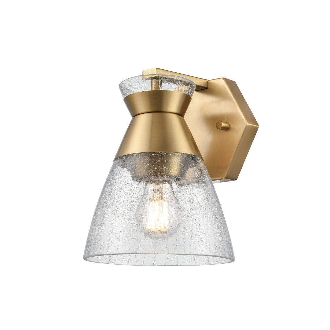 DVI Canada - DVP47401BR-CRK - One Light Wall Sconce - Sunnybrook - Brass w/Crackle Glass