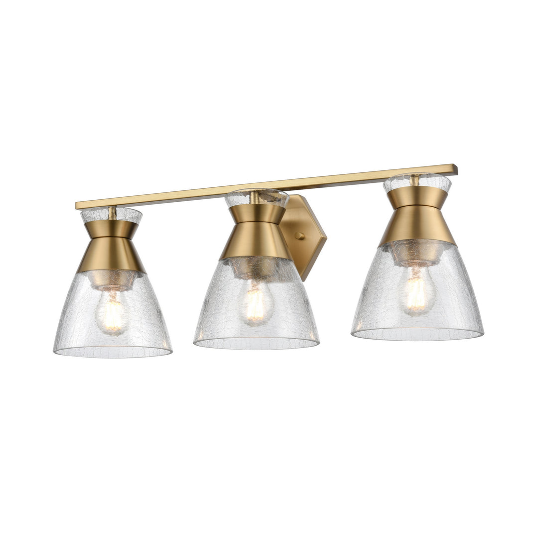 DVI Canada - DVP47443BR-CRK - Three Light Vanity - Sunnybrook - Brass w/Crackle Glass