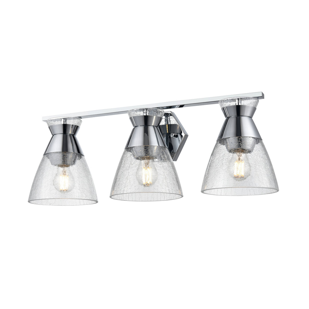 DVI Canada - DVP47443CH-CRK - Three Light Vanity - Sunnybrook - Chrome w/Crackle Glass