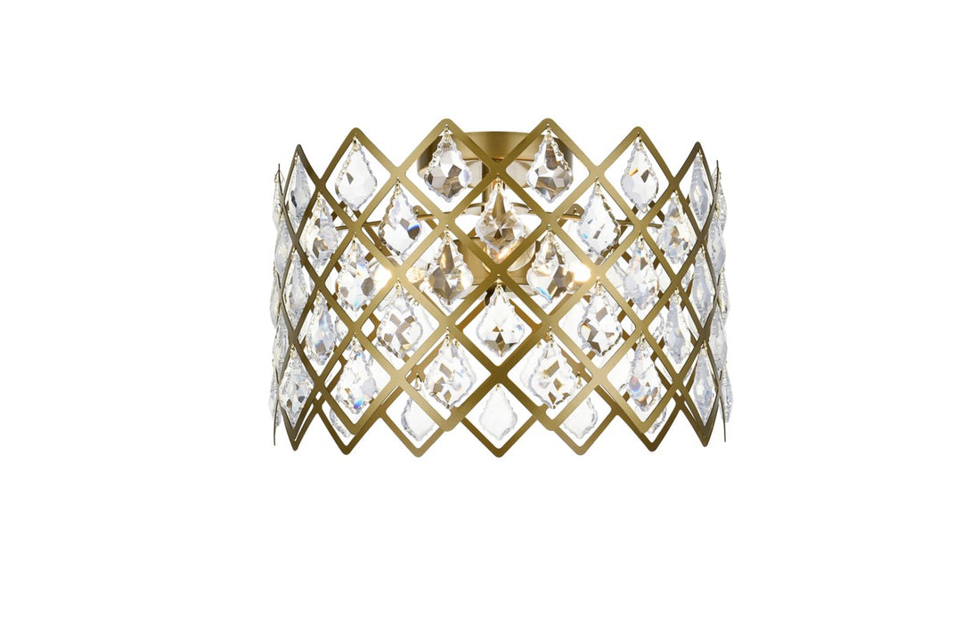 Lyla Three Light Flush Mount in Brass - available from The Lighting Shoppe, trusted by Canadian homeowners