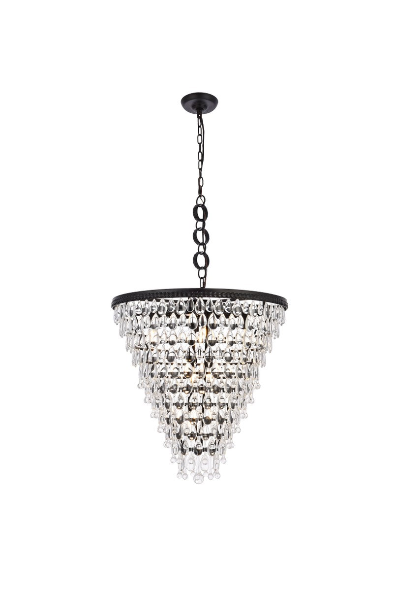 Nordic Seven Light Chandelier in Black - available from The Lighting Shoppe, trusted by Canadian homeowners