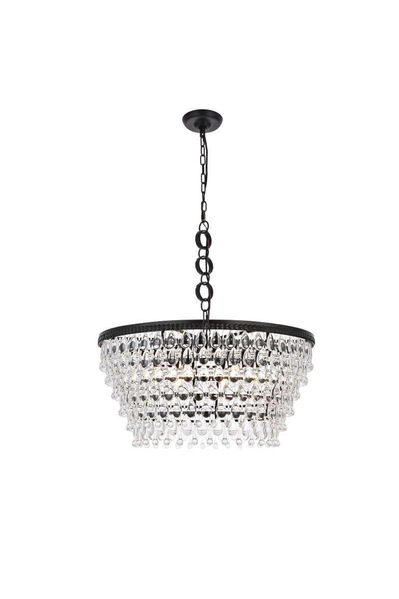 Elegant Lighting - 1219D28BK/RC - Six Light Chandelier - Nordic - Black and Clear