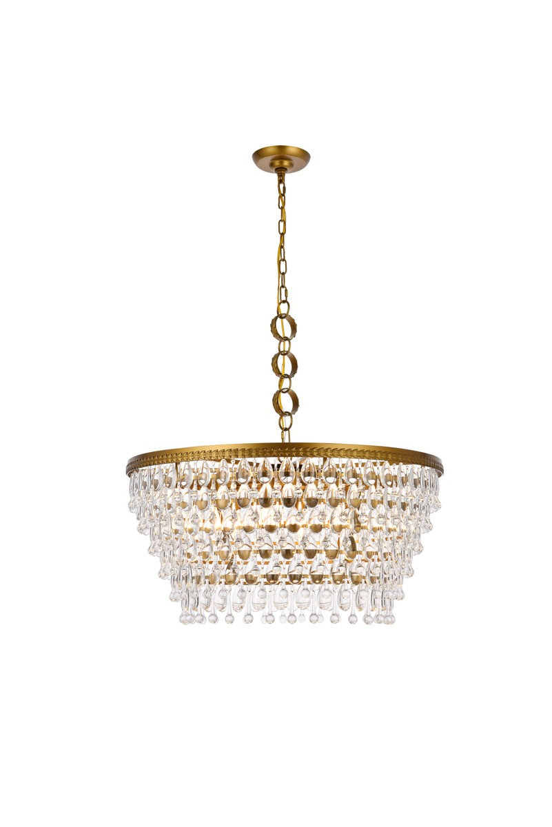 Nordic Six Light Chandelier in Brass - available from The Lighting Shoppe, trusted by Canadian homeowners