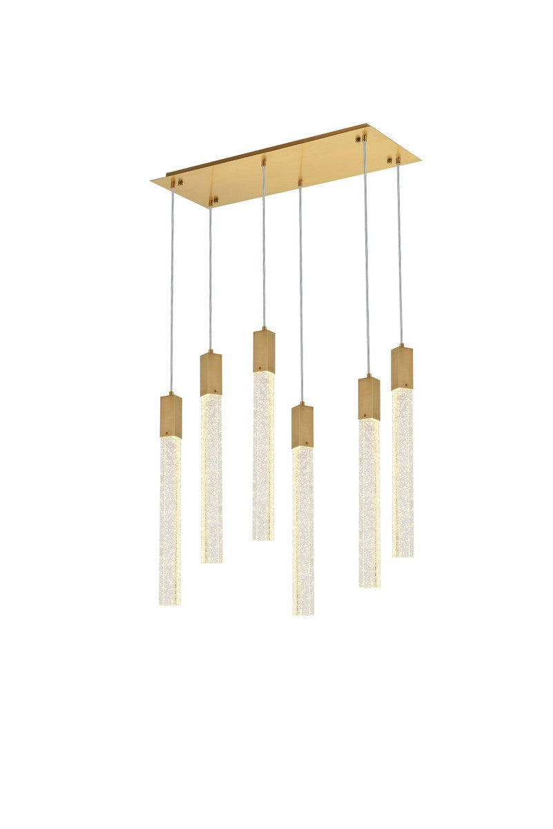 Elegant Lighting - 2066D32SG - Six Light Pendant - Weston - satin gold