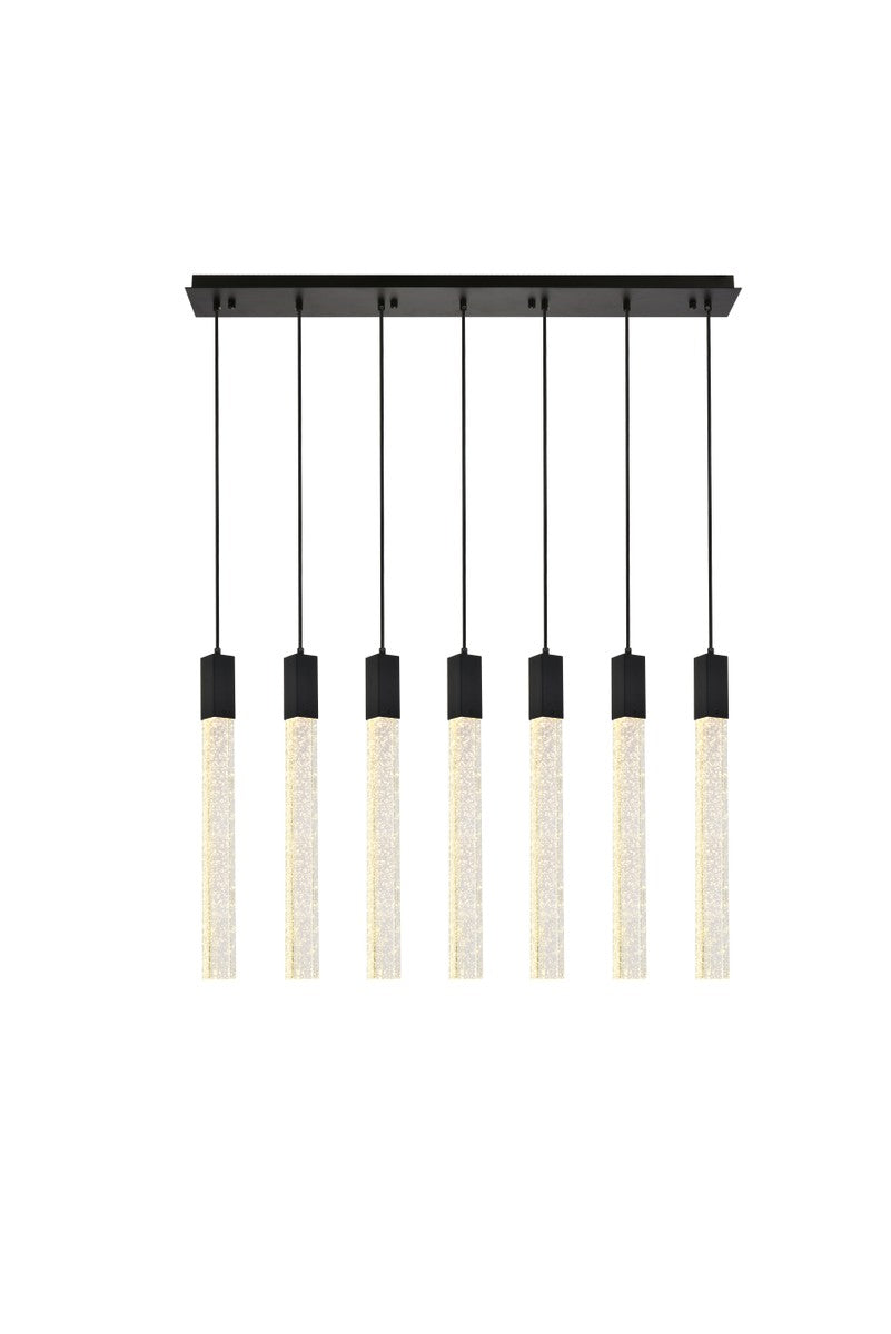 Elegant Lighting - 2066S42BK - Seven Light Pendant - Weston - black