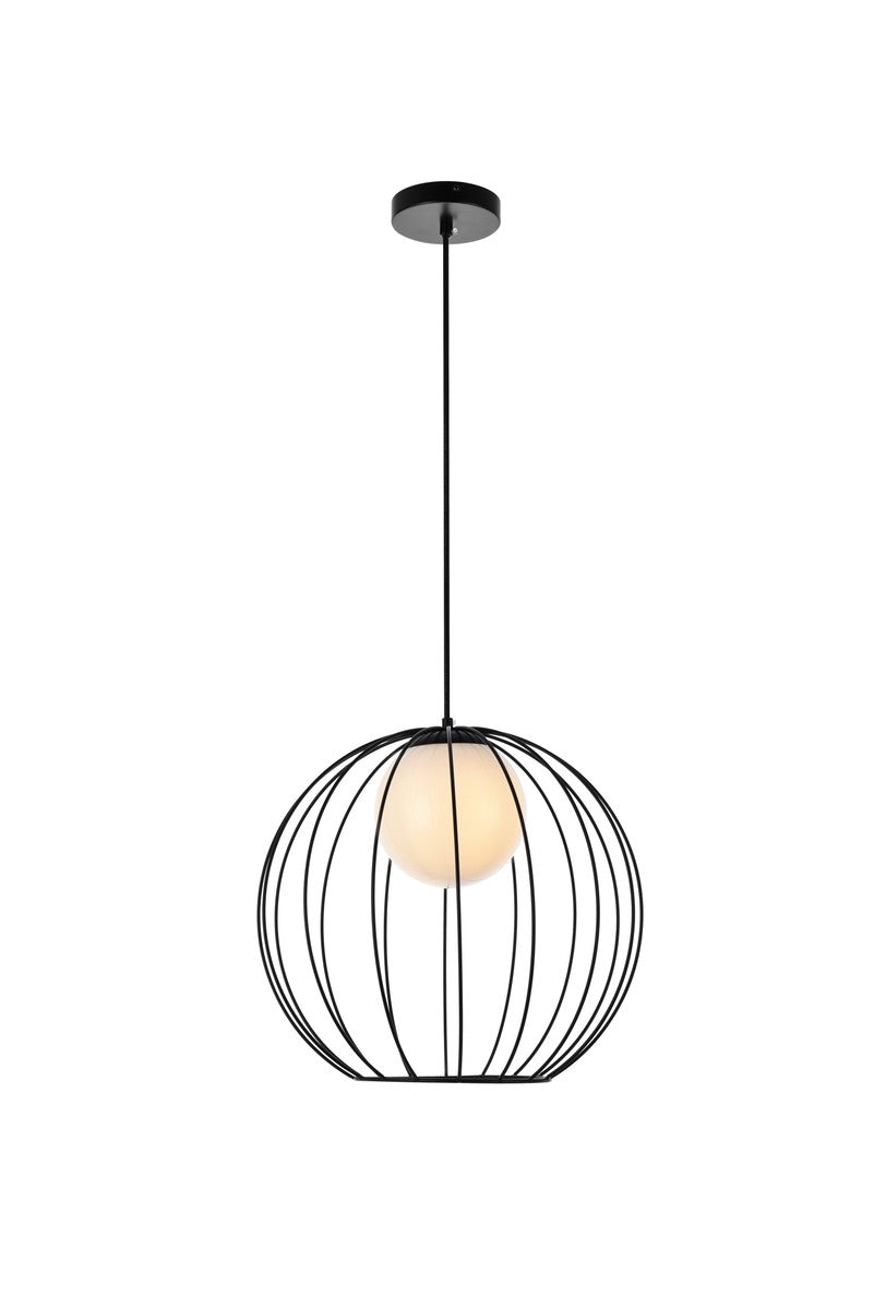 Elegant Lighting - LD2345BK - One Light Pendant - Wetzel - Black and White