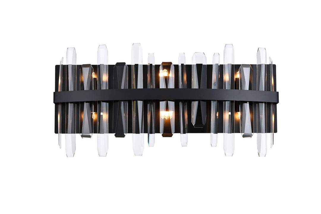 Serena Six Light Bath Sconce in Black - available from The Lighting Shoppe, trusted by Canadian homeowners