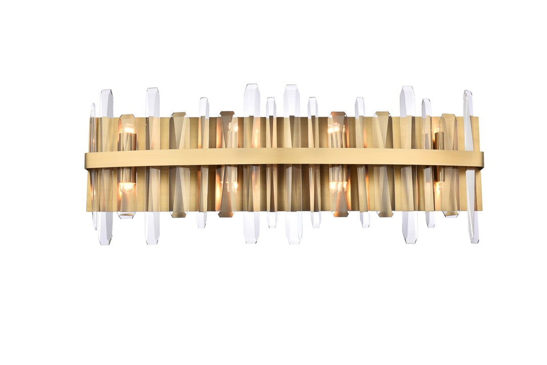 Serena Eight Light Bath Sconce in Satin Gold - available from The Lighting Shoppe, trusted by Canadian homeowners