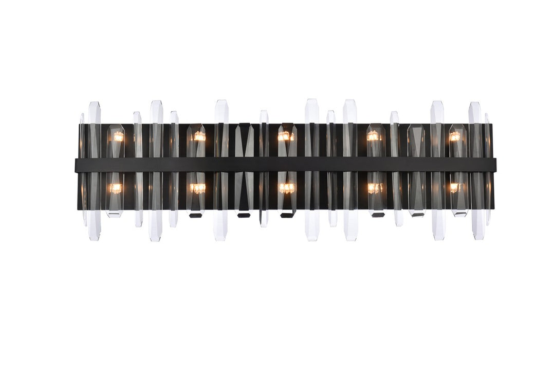 Serena Ten Light Bath Sconce in Black - available from The Lighting Shoppe, trusted by Canadian homeowners