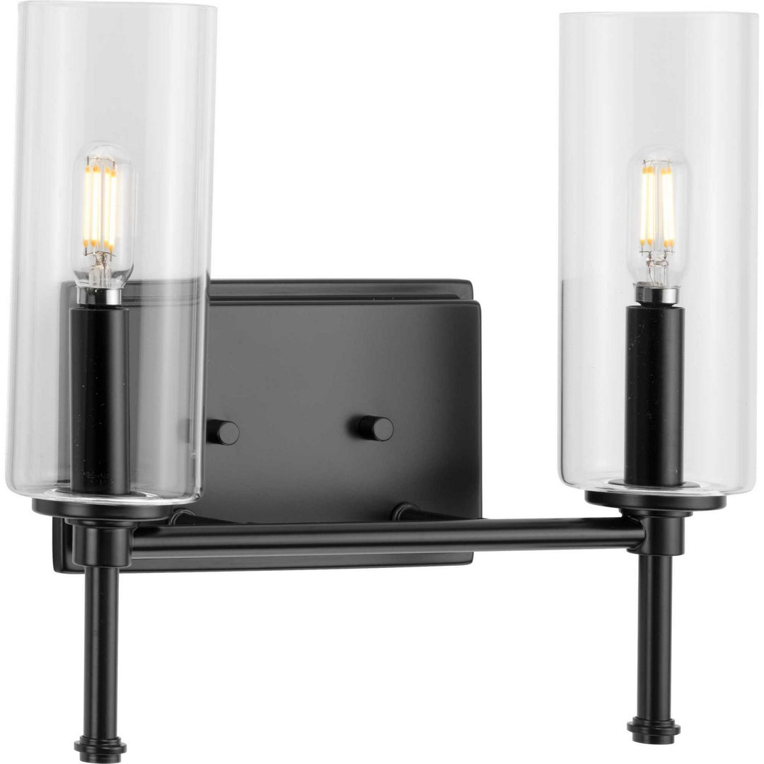 Elara Two Light Bath Vanity in Matte Black - available from The Lighting Shoppe, trusted by Canadian homeowners