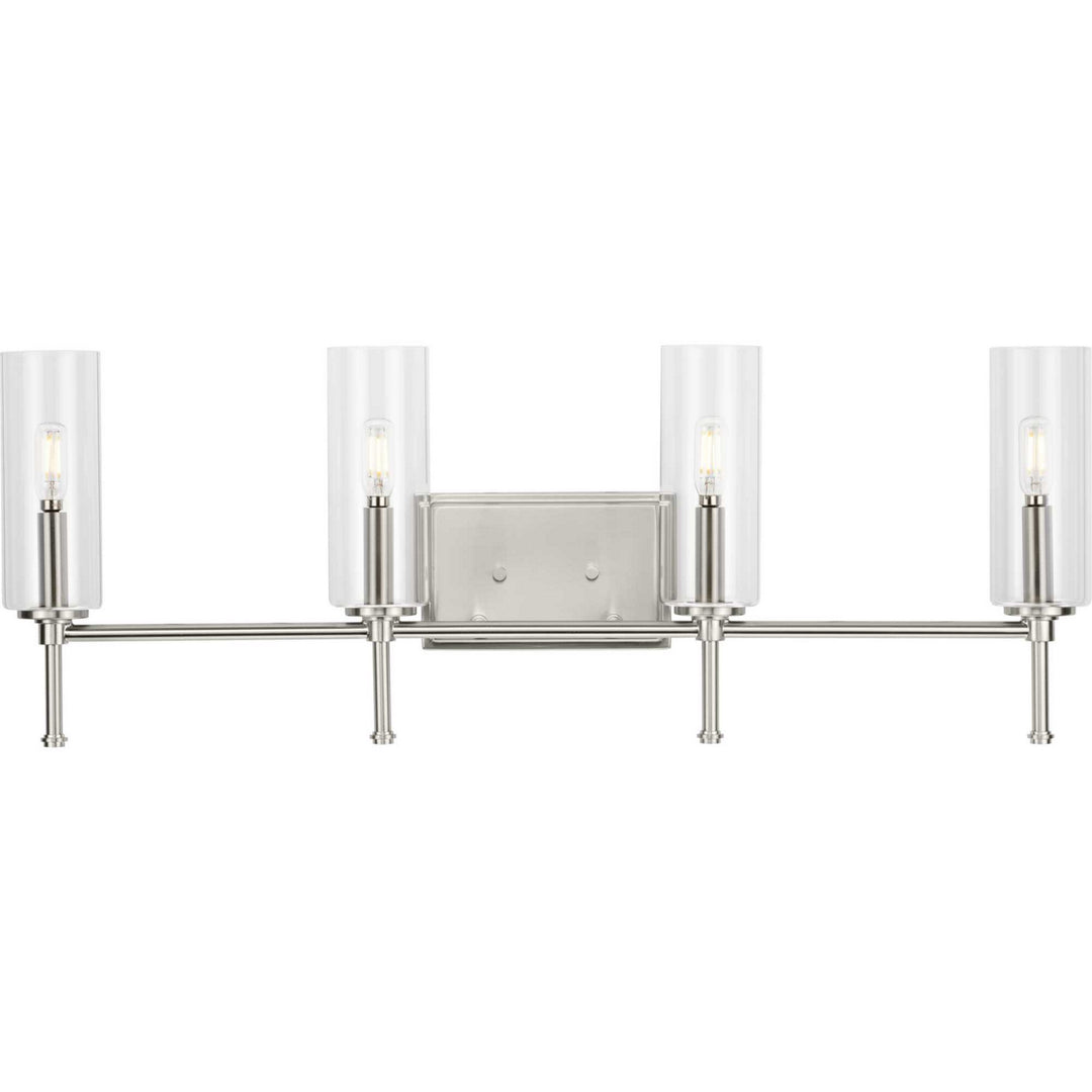 Elara Four Light Bath Vanity in Brushed Nickel - available from The Lighting Shoppe, trusted by Canadian homeowners