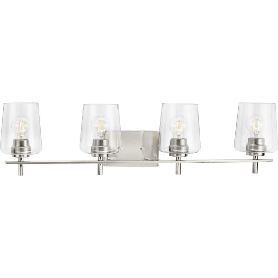 Calais Four Light Bath Vanity in Brushed Nickel - available from The Lighting Shoppe, trusted by Canadian homeowners