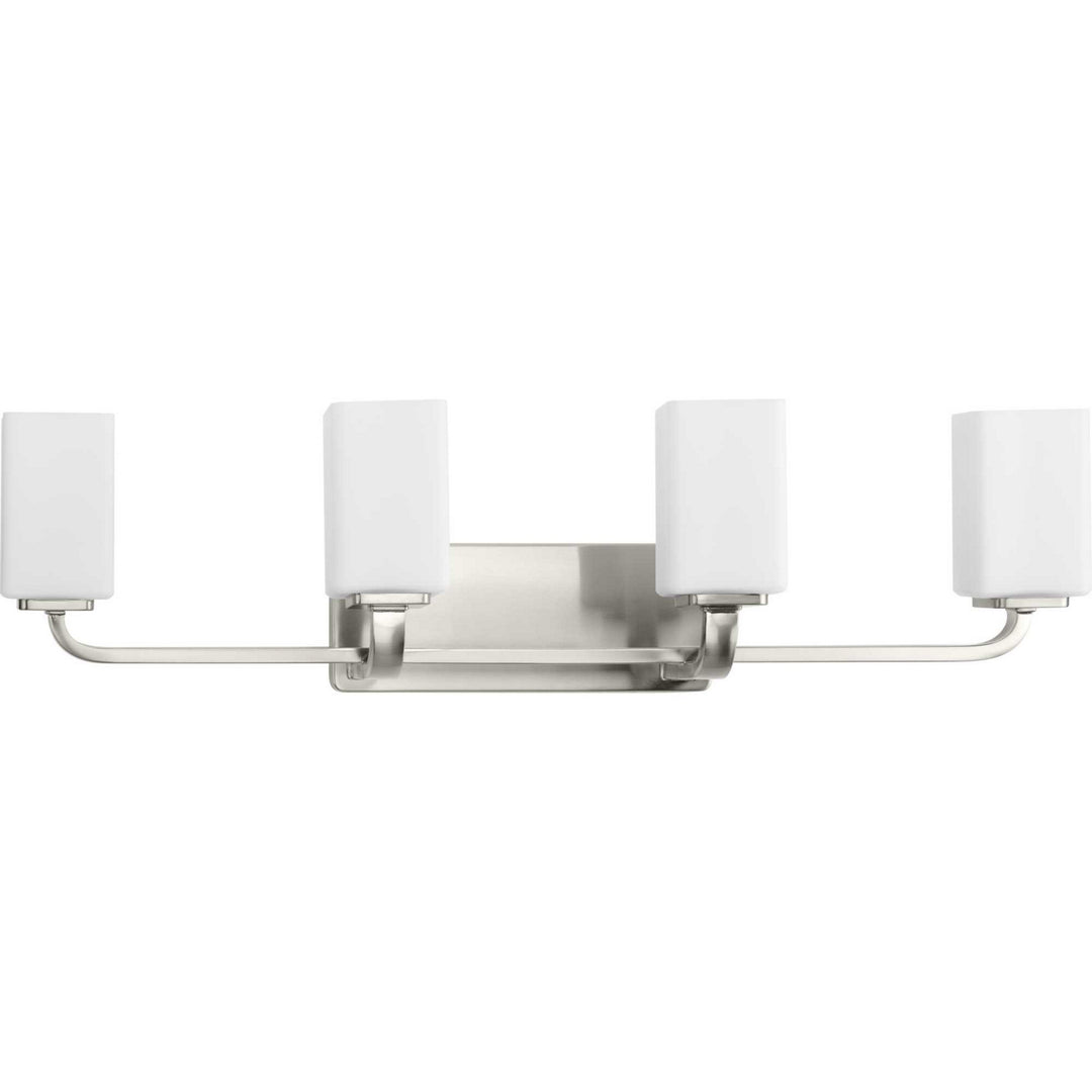 Cowan Four Light Bath Vanity in Brushed Nickel - available from The Lighting Shoppe, trusted by Canadian homeowners