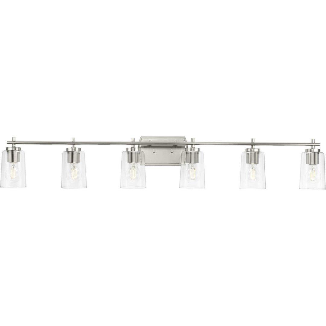 Adley Six Light Bath Vanity in Brushed Nickel - available from The Lighting Shoppe, trusted by Canadian homeowners