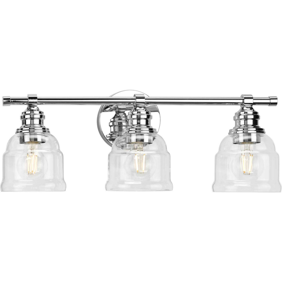 Ambrose Three Light Bath Vanity in Polished Chrome - available from The Lighting Shoppe, trusted by Canadian homeowners