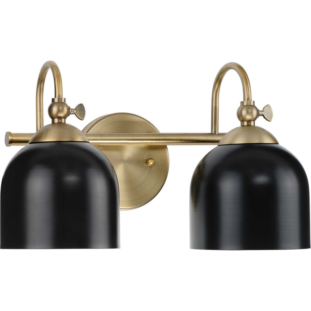Dalton Two Light Bath Vanity in Vintage Brass - available from The Lighting Shoppe, trusted by Canadian homeowners