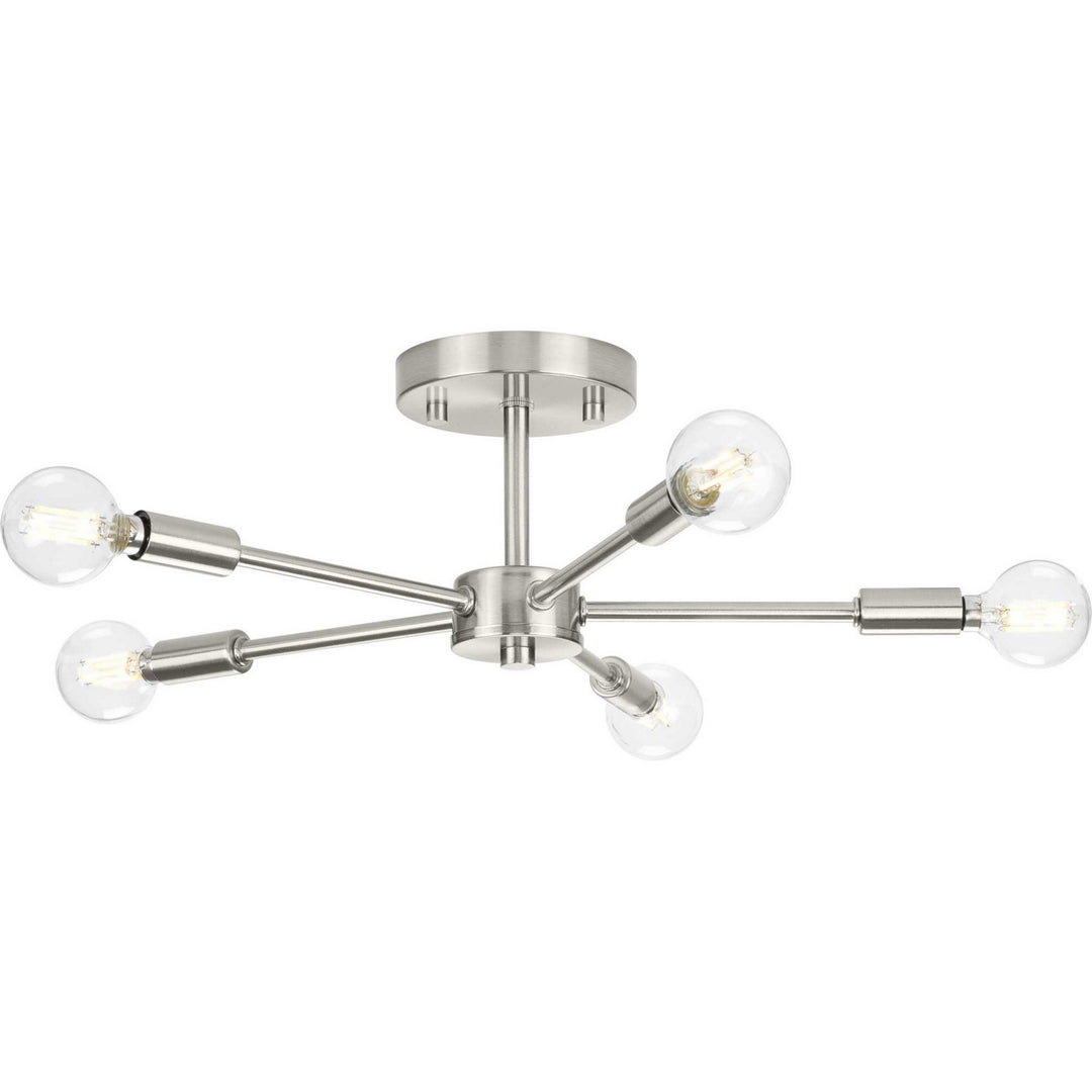 Delayne Five Light Semi-Flush Mount in Brushed Nickel - available from The Lighting Shoppe, trusted by Canadian homeowners