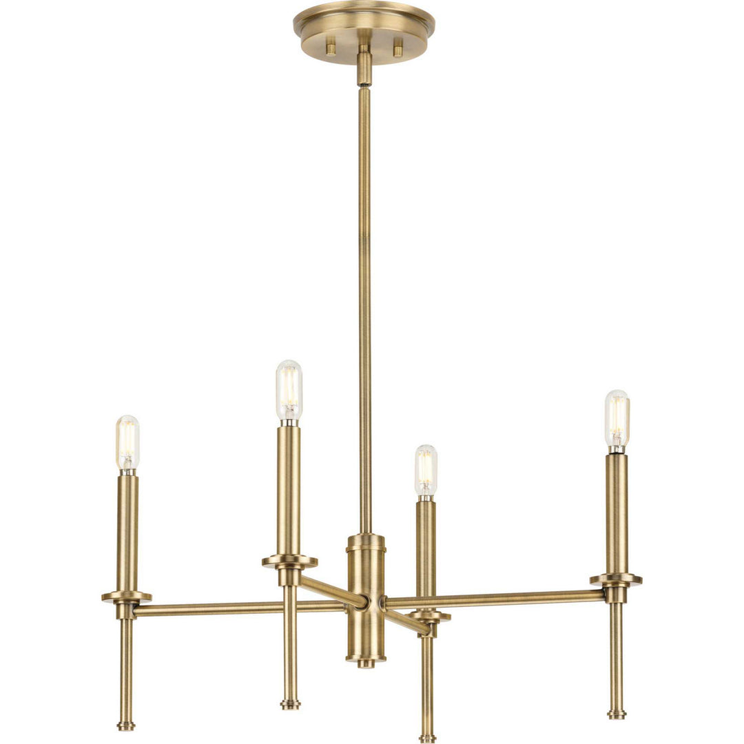 Progress Canada - P400293-163 - Four Light Chandelier - Elara - Vintage Brass