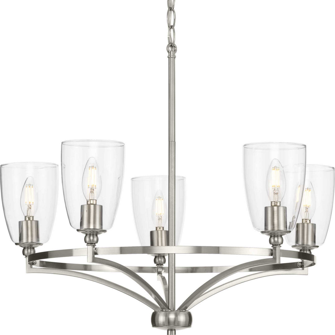 Parkhurst Five Light Chandelier in Brushed Nickel - available from The Lighting Shoppe, trusted by Canadian homeowners