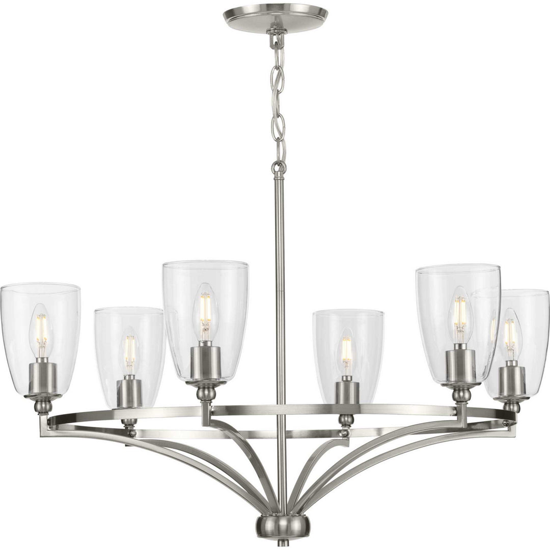 Progress Canada - P400297-009 - Six Light Chandelier - Parkhurst - Brushed Nickel