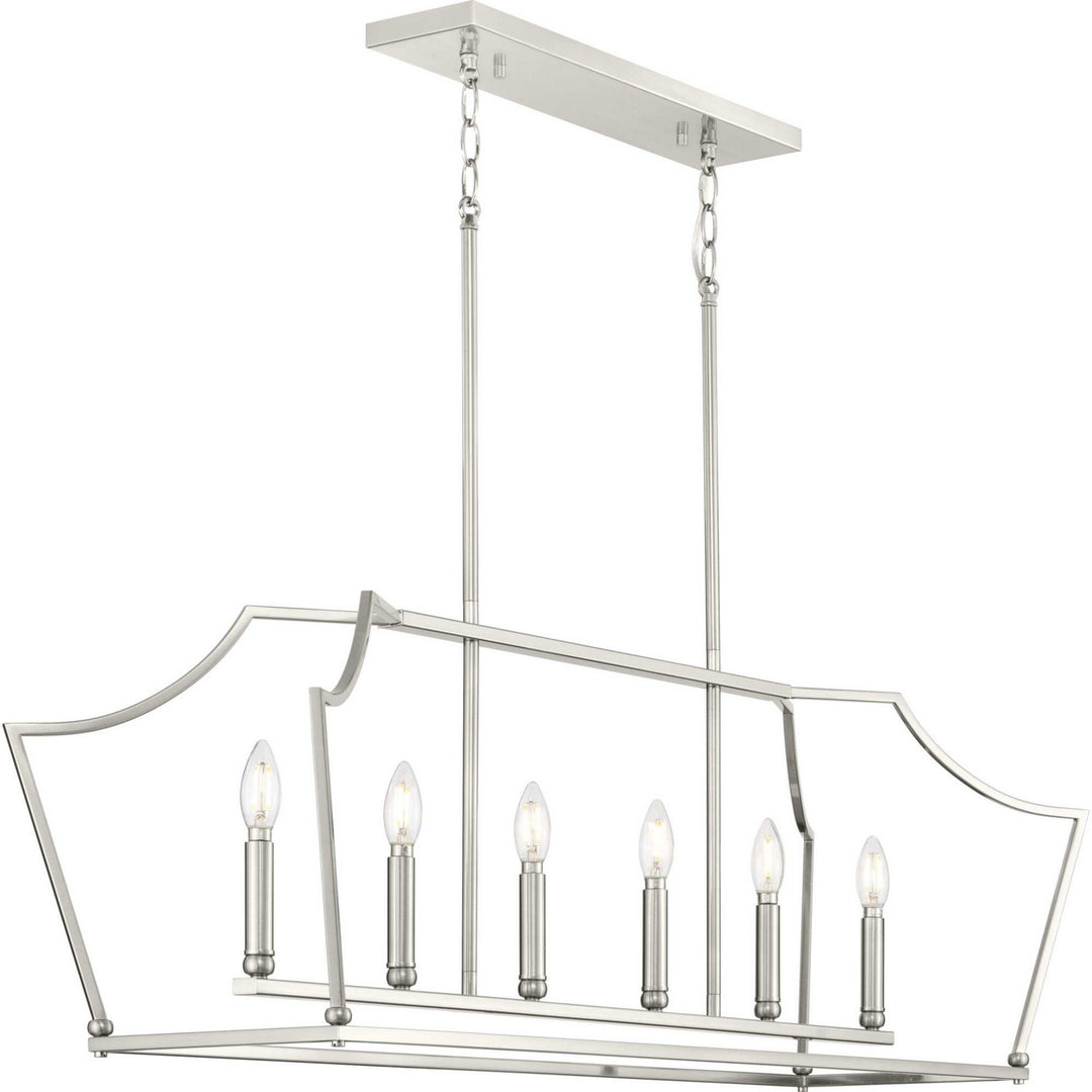 Progress Canada - P400300-009 - Six Light Linear Island Chandelier - Parkhurst - Brushed Nickel