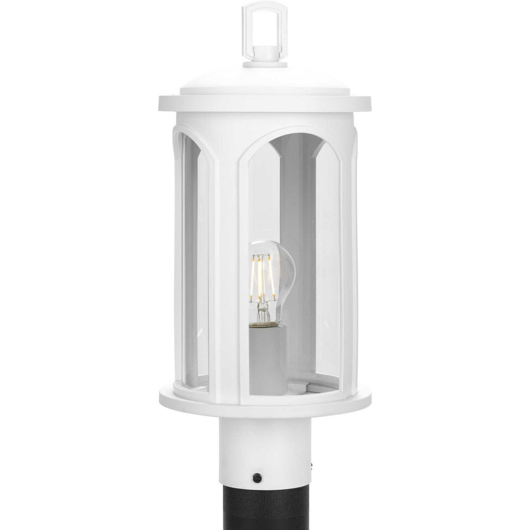Gables One Light Outdoor Post Mount in Satin White - available from The Lighting Shoppe, trusted by Canadian homeowners