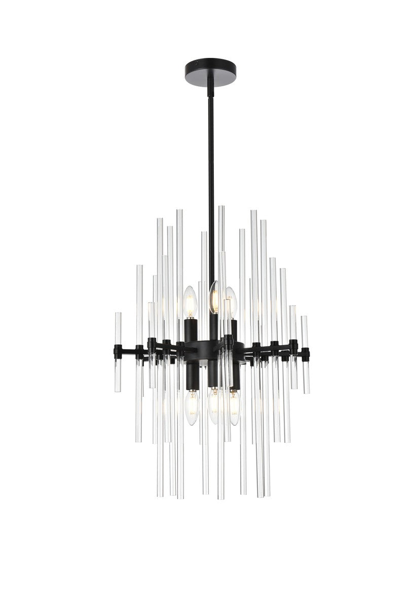 Elegant Lighting - 2502D17BK - Six Light Pendant - Sienna - black