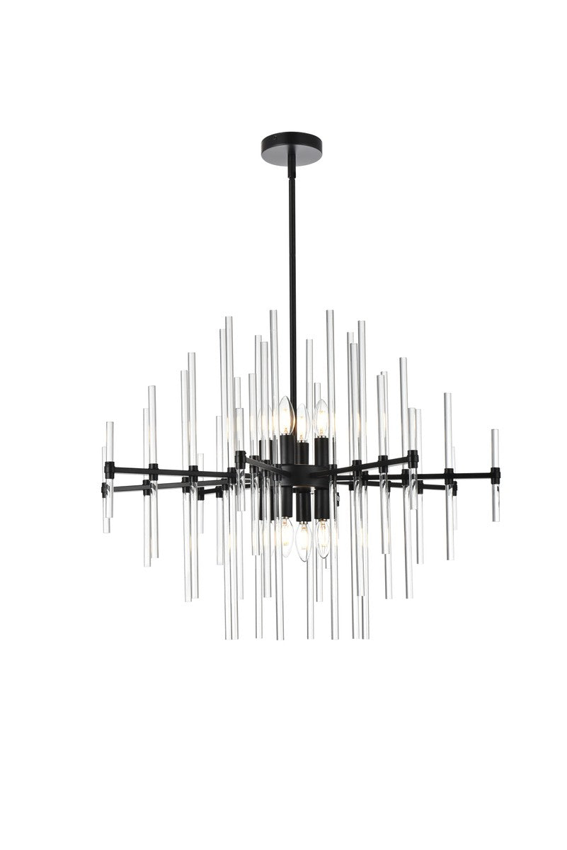 Elegant Lighting - 2502D31BK - Eight Light Pendant - Sienna - black