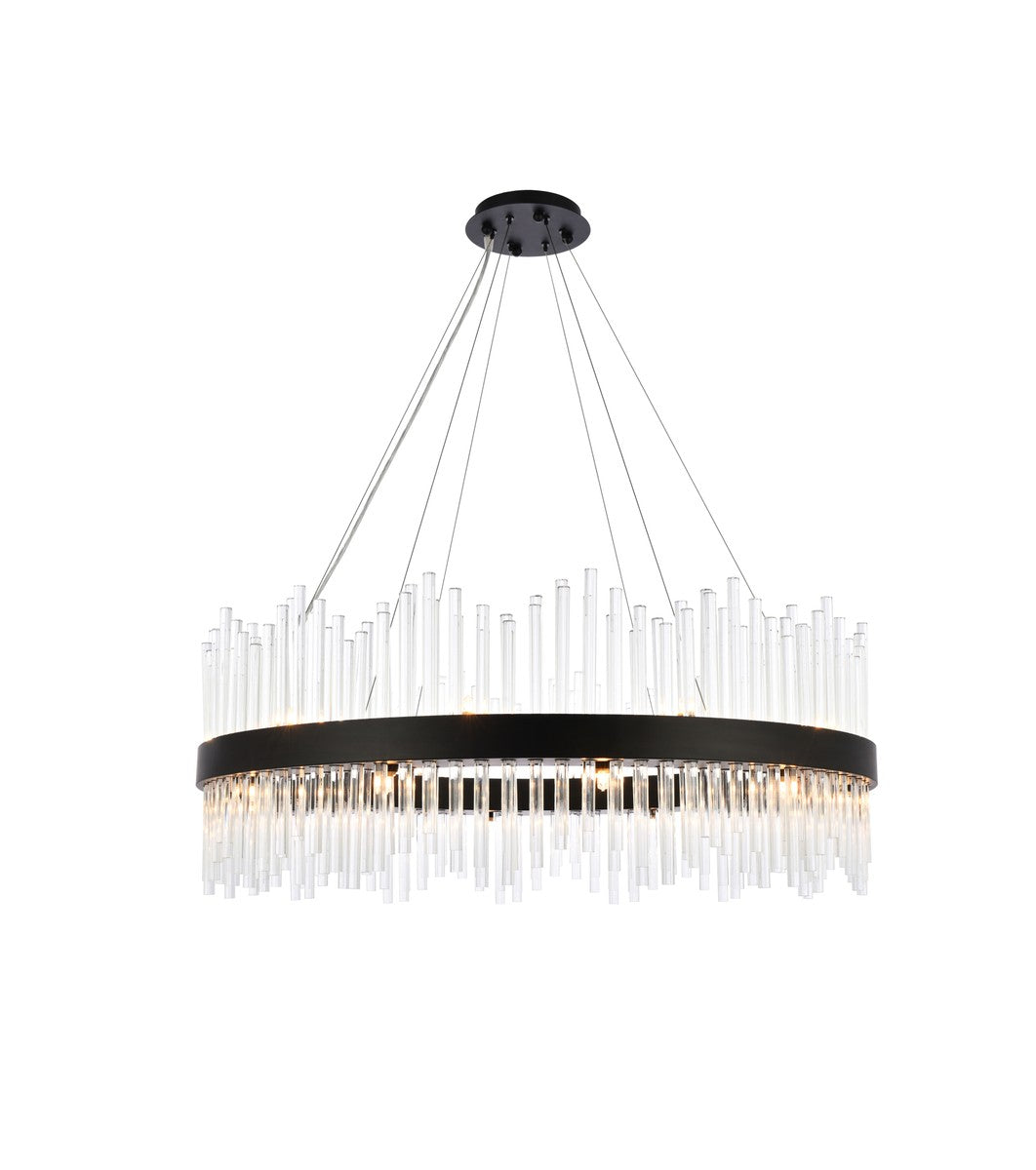 Elegant Lighting - 3000D36BK - 20 Light Pendant - Dallas - black