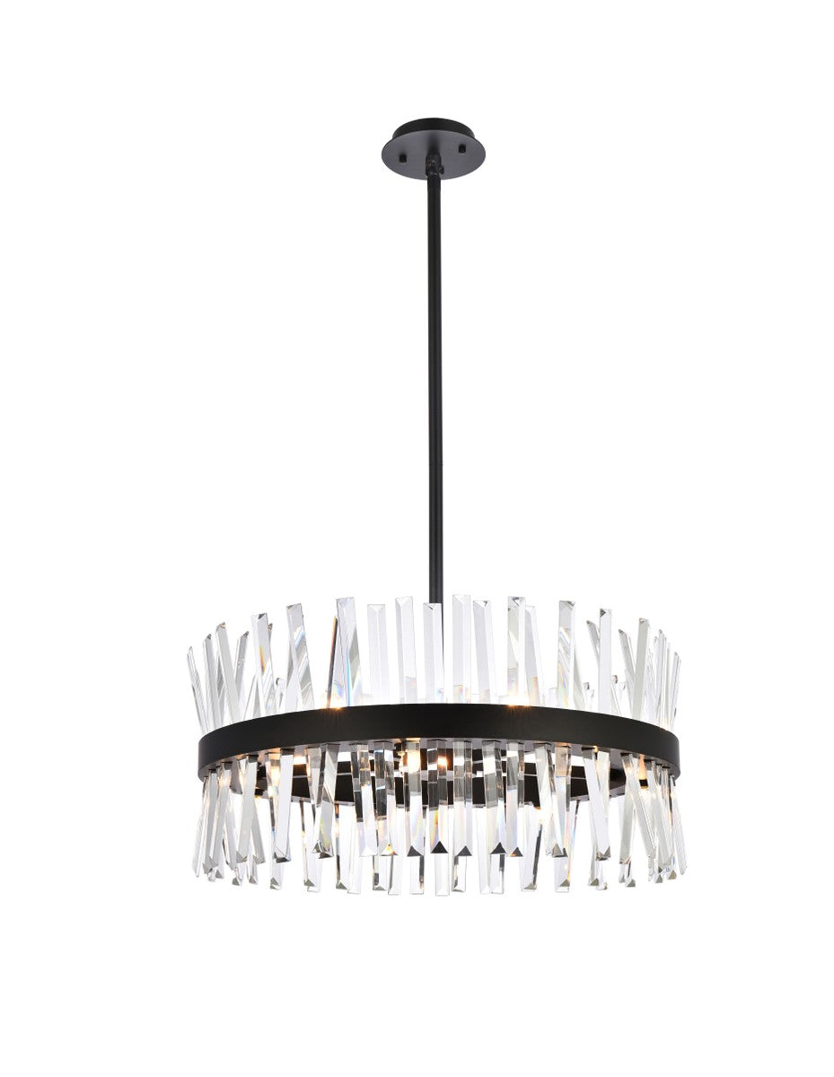 Elegant Lighting - 6200D25BK - 14 Light Pendant - Serephina - black
