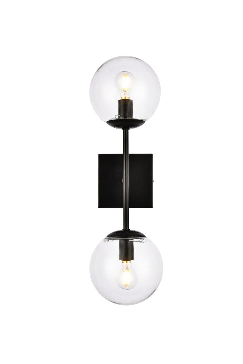 Elegant Lighting - LD2357BK - Two Light Wall Sconce - Neri - Black and Clear