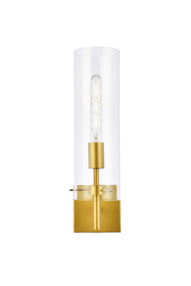 Elegant Lighting - LD2362BR - One Light Wall Sconce - Savant - Brass and Clear