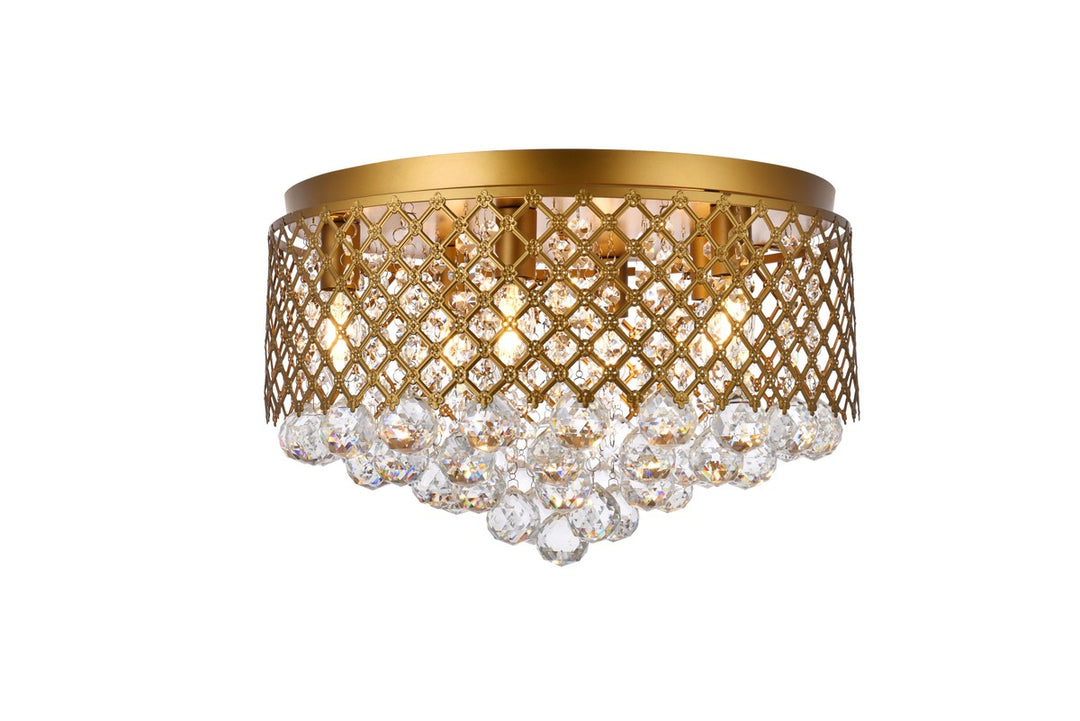 Tully Six Light Flush Mount in Brass - available from The Lighting Shoppe, trusted by Canadian homeowners
